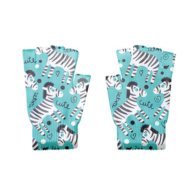 Kawaii 3D rajzfilm állatmintás kötött félujjas kesztyűk aranyos női ujjatlan kesztyűk kerékpáros érintőképernyős uniszex kesztyűk