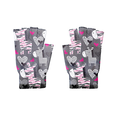 Kawaii 3D rajzfilm állatmintás kötött félujjas kesztyűk aranyos női ujjatlan kesztyűk kerékpáros érintőképernyős uniszex kesztyűk