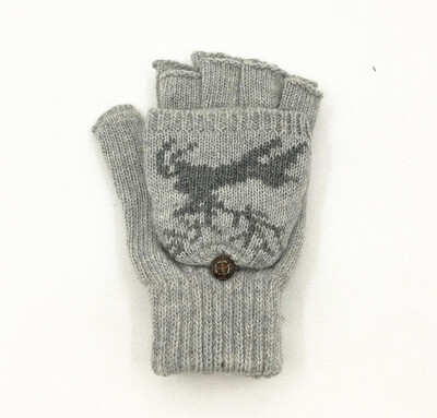 Drăguț căprioară fulg de zăpadă tricot mănuși de cașmir bărbați femei scris de iarnă ciclism în aer liber mănuși de conducere cu jumătate de deget flip cald A62