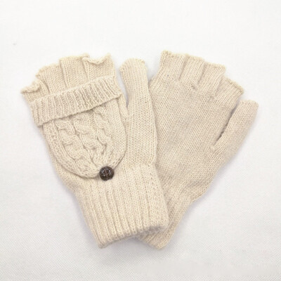 Drăguț căprioară fulg de zăpadă tricot mănuși de cașmir bărbați femei scris de iarnă ciclism în aer liber mănuși de conducere cu jumătate de deget flip cald A62