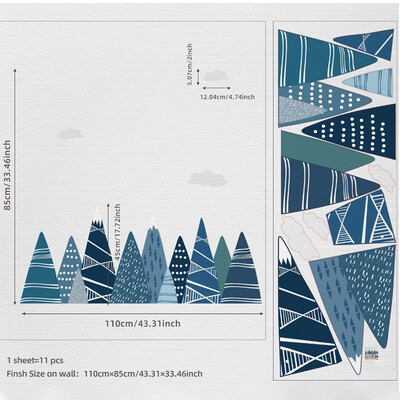 Pepinieră Adventure Munte Decal mural Woodland Playroom Decor camera bebelușului Autocolant detașabil de perete din vinil