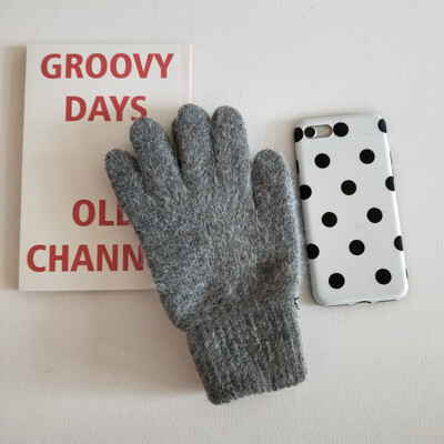 Γυναικείες χειμωνιάτικες διατηρούνται ζεστές Plus βελούδινη οθόνη αφής παχύρρευστη Χαριτωμένα υπέροχα συμπαγή μαλακά πλεκτά γάντια από μαλλί Drive Cycling γούνα κουνελιού