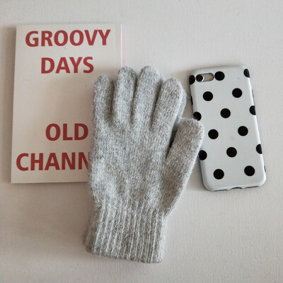 Γυναικείες χειμωνιάτικες διατηρούνται ζεστές Plus βελούδινη οθόνη αφής παχύρρευστη Χαριτωμένα υπέροχα συμπαγή μαλακά πλεκτά γάντια από μαλλί Drive Cycling γούνα κουνελιού