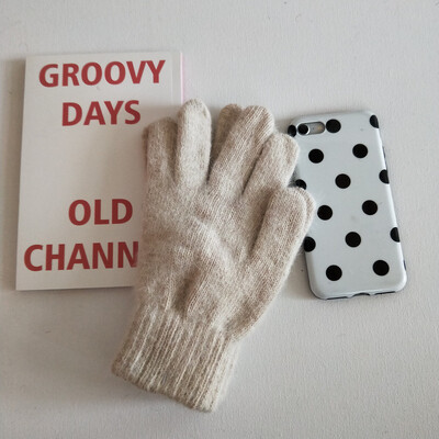 Γυναικείες χειμωνιάτικες διατηρούνται ζεστές Plus βελούδινη οθόνη αφής παχύρρευστη Χαριτωμένα υπέροχα συμπαγή μαλακά πλεκτά γάντια από μαλλί Drive Cycling γούνα κουνελιού