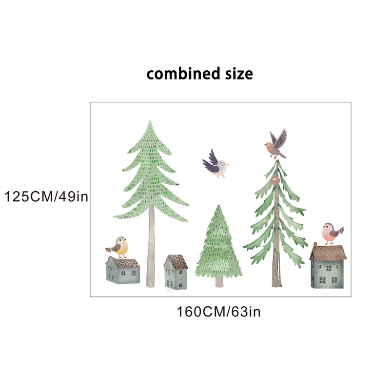 Autocolante de perete cu copac de pădure proaspătă mare, hârtie autoadezive, decorare pentru dormitor, sufragerie, fundal, decorare pentru veranda