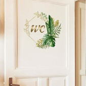 Green Plants Ανδρικά και Γυναικεία Αυτοκόλλητα Τουαλέτας για Διακόσμηση Μπάνιου Βινυλικά Αυτοκόλλητα Σπίτι Αδιάβροχα Αυτοκόλλητα Πόρτας Πινακίδα Τουαλέτας