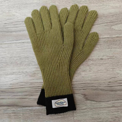 Mănuși tricotate calde pentru femei Mănuși de lână cu degetele despicate pentru cuplu Ecran de călărie în aer liber Mănuși cu dungi pufoase Cadou de Crăciun