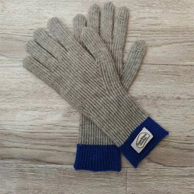 Mănuși tricotate calde pentru femei Mănuși de lână cu degetele despicate pentru cuplu Ecran de călărie în aer liber Mănuși cu dungi pufoase Cadou de Crăciun