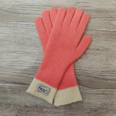 Mănuși tricotate calde pentru femei Mănuși de lână cu degetele despicate pentru cuplu Ecran de călărie în aer liber Mănuși cu dungi pufoase Cadou de Crăciun