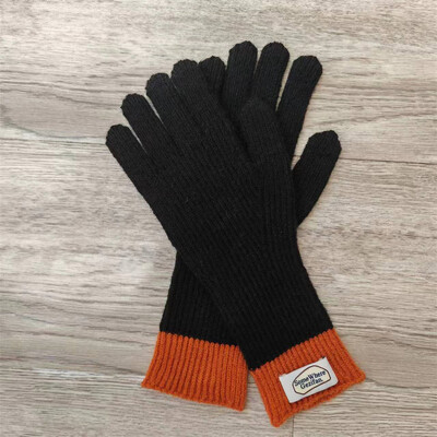 Mănuși tricotate calde pentru femei Mănuși de lână cu degetele despicate pentru cuplu Ecran de călărie în aer liber Mănuși cu dungi pufoase Cadou de Crăciun