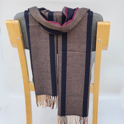 Eșarfă de iarnă din cașmir, 185*35 cm, pentru femei, în carouri, caldă, moale, bandană, pentru femei, eșarfe pentru femeie, lux, cu ciucuri