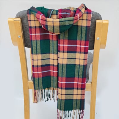 Eșarfă de iarnă din cașmir, 185*35 cm, pentru femei, în carouri, caldă, moale, bandană, pentru femei, eșarfe pentru femeie, lux, cu ciucuri