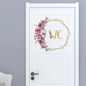 Gėlės vyrų ir moterų WC sienų lipdukas vonios kambario dekoravimui Vinilo namų lipdukai Neperšlampami plakatų durų lipdukai tualeto ženklas