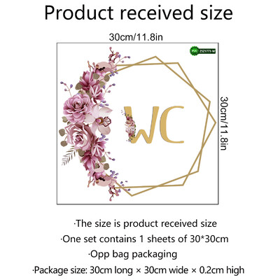 Gėlės vyrų ir moterų WC sienų lipdukas vonios kambario dekoravimui Vinilo namų lipdukai Neperšlampami plakatų durų lipdukai tualeto ženklas