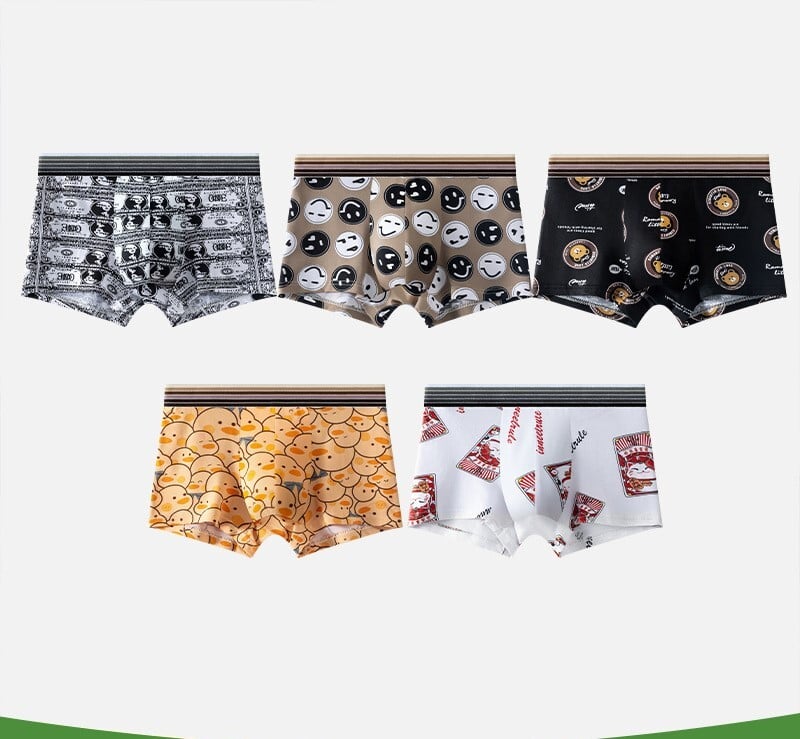 Pánske spodné prádlo s kreslenými motívmi, študentské boxerky, pánske mládežnícke boxerky, priedušná športová potlač
