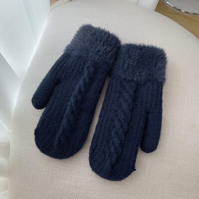 Zimske žene griju plus baršun iznutra zadebljane rukavice za pletenje pune prste biciklističke vunene rukavice japanski stil slatka ljupka