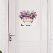 Frumoase cadă de baie cu flori autocolante de perete toaletă decorare uși de baie murală decor acasă autoadeziv înfrumusețare tapet manga