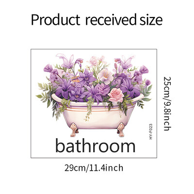 Frumoase cadă de baie cu flori autocolante de perete toaletă decorare uși de baie murală decor acasă autoadeziv înfrumusețare tapet manga