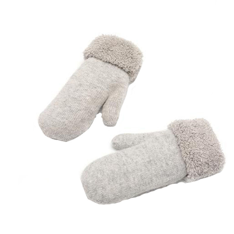 Γυναικεία μόδα Χειμερινό μαλλί κασμίρ πλεκτό Ζεστό μαύρο γάντι με πλήρες δάχτυλο Γυναικείο βελούδινο χοντρό βελούδινο γάντι οδήγησης I81