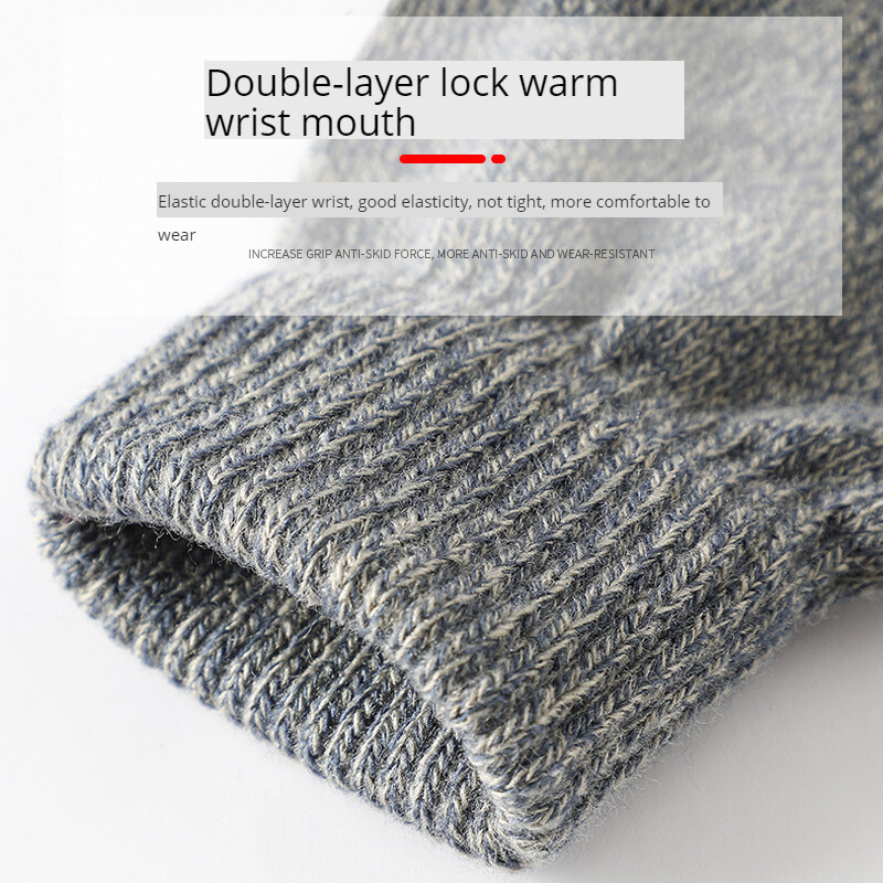 1 pereche de mănuși negre cu jumătate de deget fără degete pentru femei și bărbați mănuși de bumbac tricotate de lână la încheietură mănuși de antrenament calde de iarnă