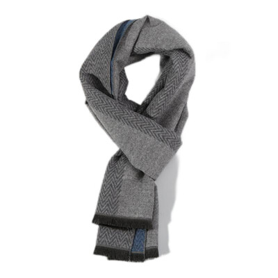 1 ks Zimná šatka pre mužov, kockovaná, vlnená, akrylová, textilná, elegantná žakárová šatka, obojstranná, teplá, vetruodolná, cez krk