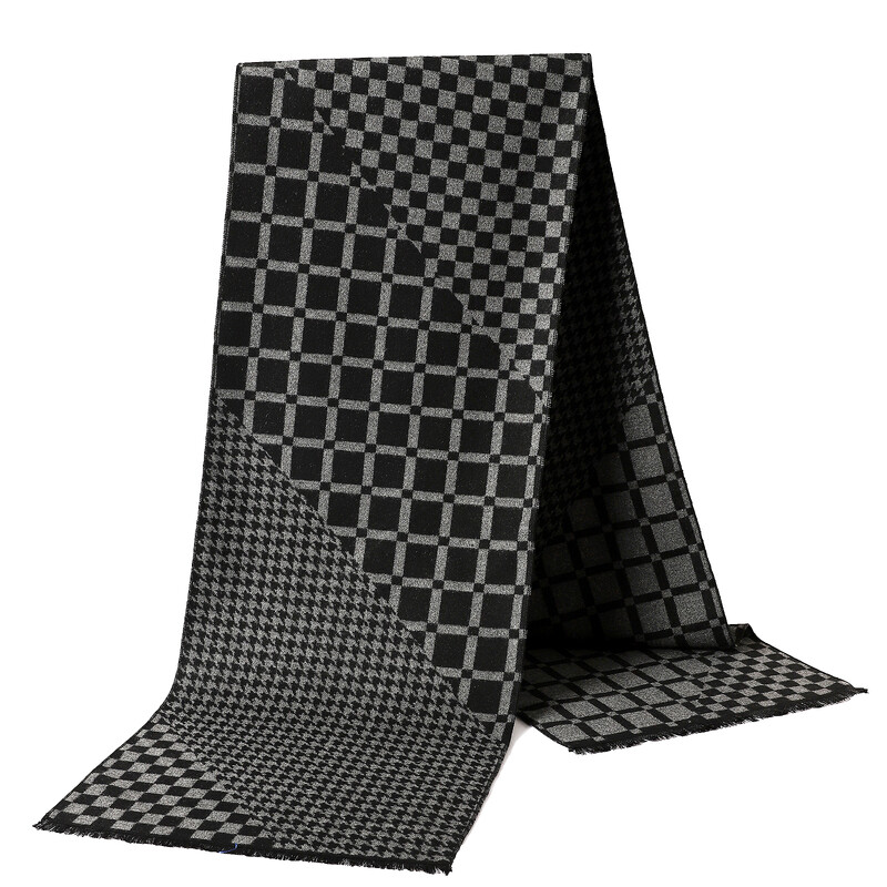 Téli klasszikus kockás strandtörölköző őszi meleg kasmír kendők divat vastag pashmina pakolások sál férfi üzleti 180x33 cm sálak