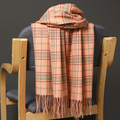 Ανδρικά χοντρά σάλια με κρόσσια, πολυτελή φουλάρια φθινοπωρινού περιτυλίγματος γυναικεία κουβέρτα κασμίρ καρό κασκόλ Χειμώνας ζεστό φουλάρ μπαντάνα