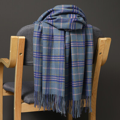 Ανδρικά χοντρά σάλια με κρόσσια, πολυτελή φουλάρια φθινοπωρινού περιτυλίγματος γυναικεία κουβέρτα κασμίρ καρό κασκόλ Χειμώνας ζεστό φουλάρ μπαντάνα