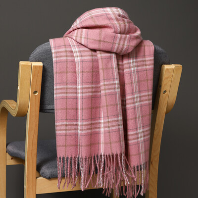 Ανδρικά χοντρά σάλια με κρόσσια, πολυτελή φουλάρια φθινοπωρινού περιτυλίγματος γυναικεία κουβέρτα κασμίρ καρό κασκόλ Χειμώνας ζεστό φουλάρ μπαντάνα