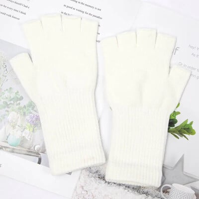 2022. Nove uniseks crno-bijele rukavice bez prstiju s pola prsta Ženske i muške vunene pletene pamučne rukavice Jesen Zima Tople radne rukavice