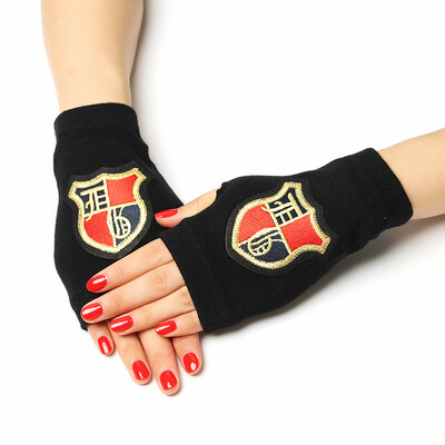 Sailor Dance Gloves Fingerless Rivet Gloves Wool Gloves Spring and Autumn Black Half Finger Gloves Performance Gloves