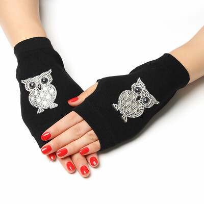 Sailor Dance Gloves Fingerless Rivet Gloves Wool Gloves Spring and Autumn Black Half Finger Gloves Performance Gloves