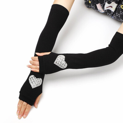Ženske slatke zimske tople duge pletene plesne rukave bez prstiju Ženske cool animirane sova zec dijamanti zakovice šljokice manžetne rukavice A40