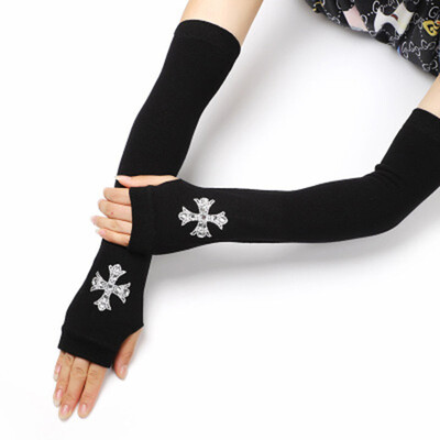 Ženske slatke zimske tople duge pletene plesne rukave bez prstiju Ženske cool animirane sova zec dijamanti zakovice šljokice manžetne rukavice A40