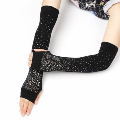 Ženske slatke zimske tople duge pletene plesne rukave bez prstiju Ženske cool animirane sova zec dijamanti zakovice šljokice manžetne rukavice A40