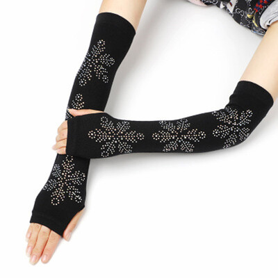 Ženske slatke zimske tople duge pletene plesne rukave bez prstiju Ženske cool animirane sova zec dijamanti zakovice šljokice manžetne rukavice A40