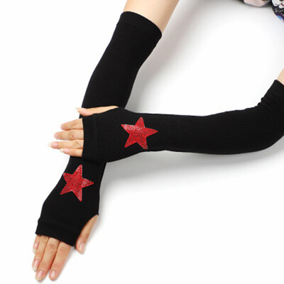 Ženske slatke zimske tople duge pletene plesne rukave bez prstiju Ženske cool animirane sova zec dijamanti zakovice šljokice manžetne rukavice A40