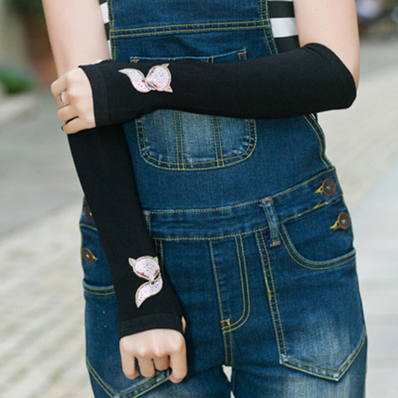 Ženske slatke zimske tople duge pletene plesne rukave bez prstiju Ženske cool animirane sova zec dijamanti zakovice šljokice manžetne rukavice A40