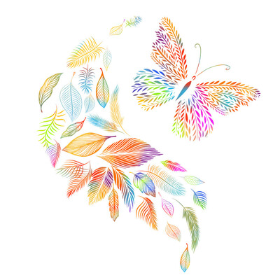 Spalvingi lapai drugelio sienos lipdukas Miegamojo Svetainės fonas Namų dekoravimo plakatas Gražinti tapetą Nuimami lipdukai