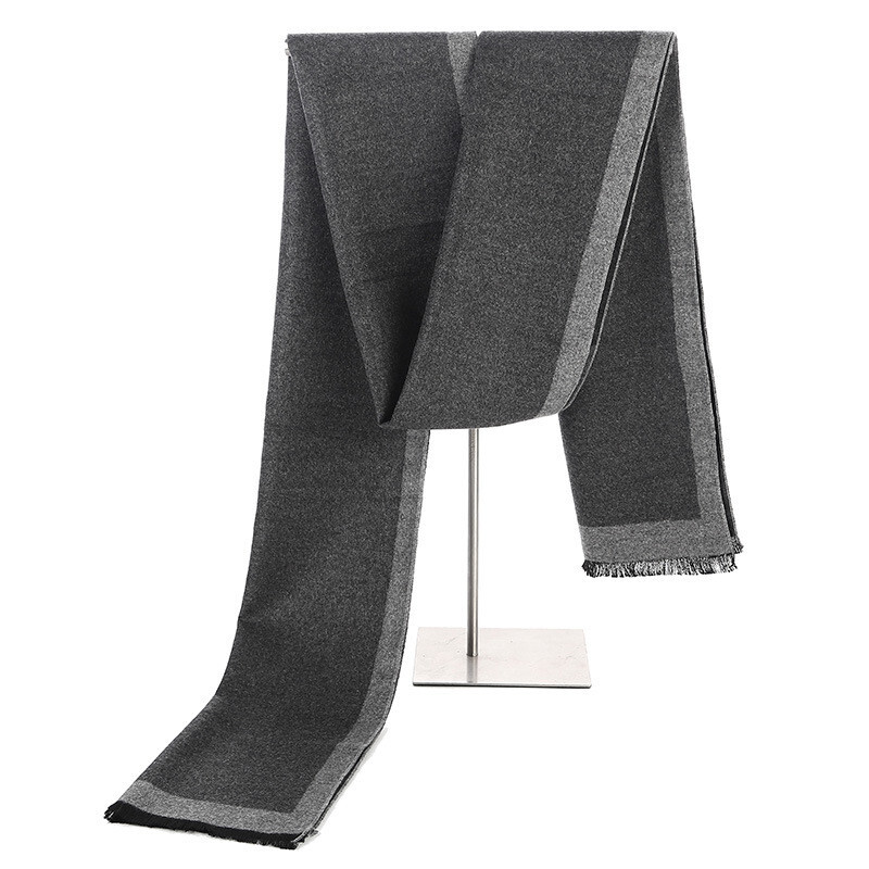 180*35cm kvalitný hodvábny šál, obľúbený jeseň/zima, mužský obchodný šál, čistofarebný, vysoko kvalitný kašmírový, udržiava hrejivý, golier, tlmič výfuku