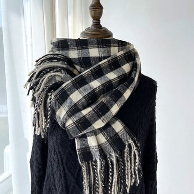 Nová módna sladká vintage šatka, zimná dámska, pánska, elegantná kockovaná šatka, teplá pašmína, dámska, pánska, zavinovacia šatka