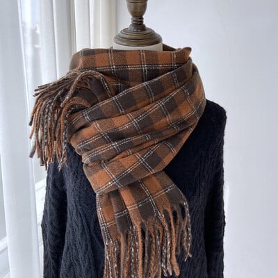 Nová módna sladká vintage šatka, zimná dámska, pánska, elegantná kockovaná šatka, teplá pašmína, dámska, pánska, zavinovacia šatka