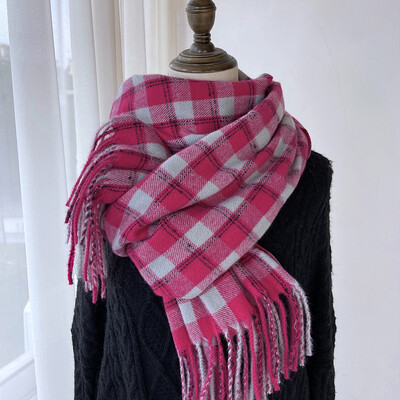 Nová módna sladká vintage šatka, zimná dámska, pánska, elegantná kockovaná šatka, teplá pašmína, dámska, pánska, zavinovacia šatka