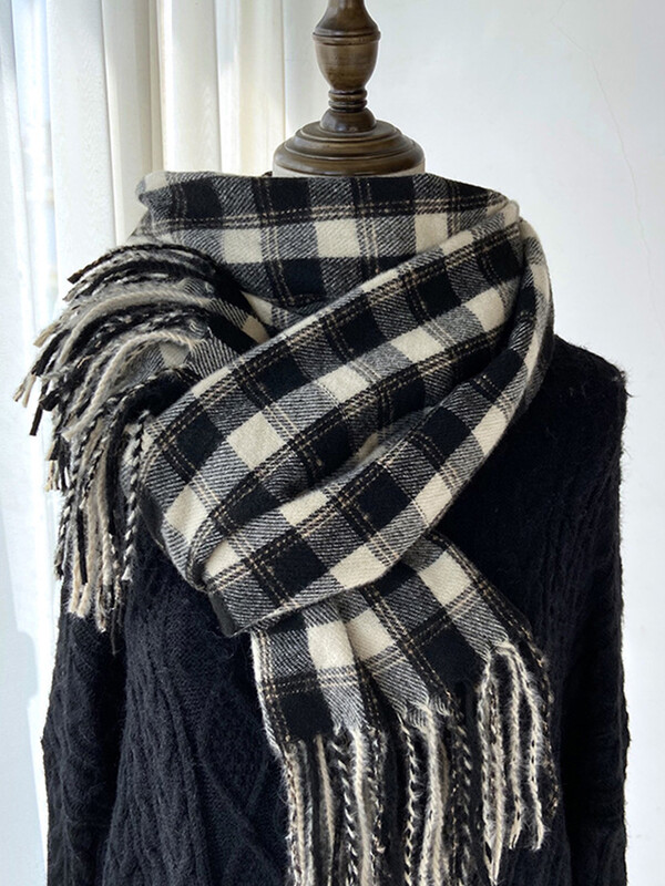 Nová módna sladká vintage šatka, zimná dámska, pánska, elegantná kockovaná šatka, teplá pašmína, dámska, pánska, zavinovacia šatka