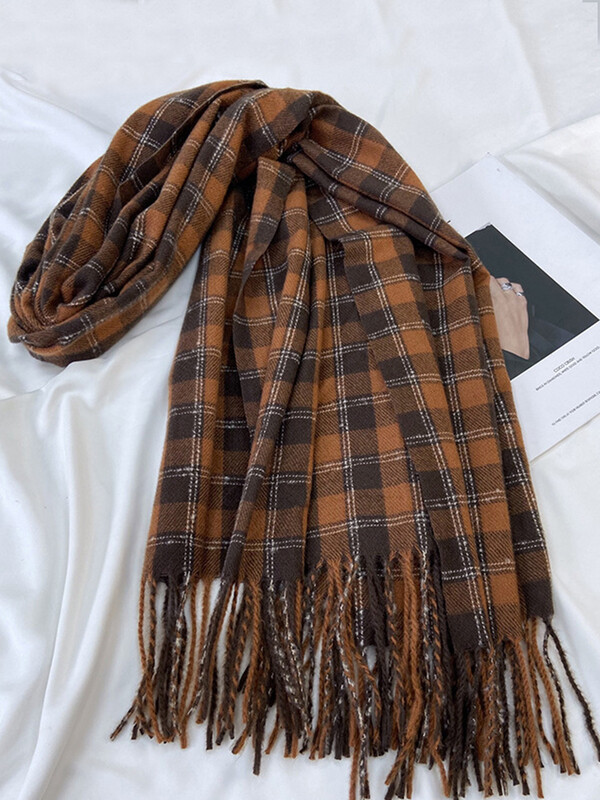 Nová módna sladká vintage šatka, zimná dámska, pánska, elegantná kockovaná šatka, teplá pašmína, dámska, pánska, zavinovacia šatka