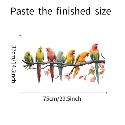 Faág Papagáj Madár Fali matricák Gyerekhálószoba Nappali Tapéta Lakberendezési Falmatricák Babaszoba Madármatricák