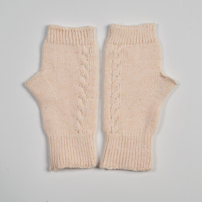 Mekana vunena debela pletena rukavica s otkrivenim prstima i rupom za palac Ženske kabelske rukavice bez šavova Jesen Jesen Ženske rukavice bez prstiju Rukavice bez rukavica