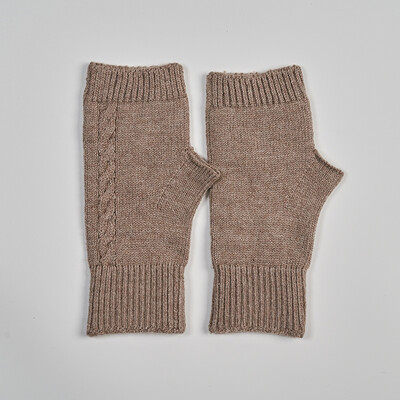 Mekana vunena debela pletena rukavica s otkrivenim prstima i rupom za palac Ženske kabelske rukavice bez šavova Jesen Jesen Ženske rukavice bez prstiju Rukavice bez rukavica