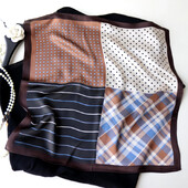 Prabangus prekės ženklo vyriškas šalikas rudeninis 100 % tikro šilko kaklaskarės dizainerio languotas dryžuotas skara 55 cm kvadratiniai kaklaraiščiai Dovanos vyrui