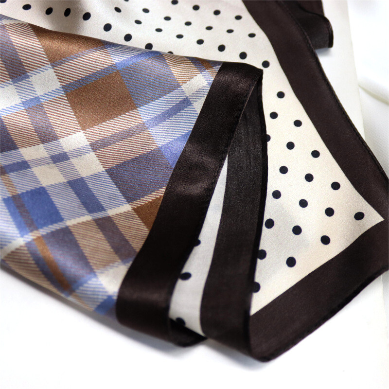 Prabangus prekės ženklo vyriškas šalikas rudeninis 100 % tikro šilko kaklaskarės dizainerio languotas dryžuotas skara 55 cm kvadratiniai kaklaraiščiai Dovanos vyrui